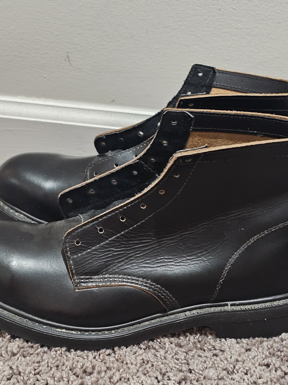 Weinbrenner Vulcan 1973  Men's Black Leather Ankle Steel Toe Boots Size 8.5E
